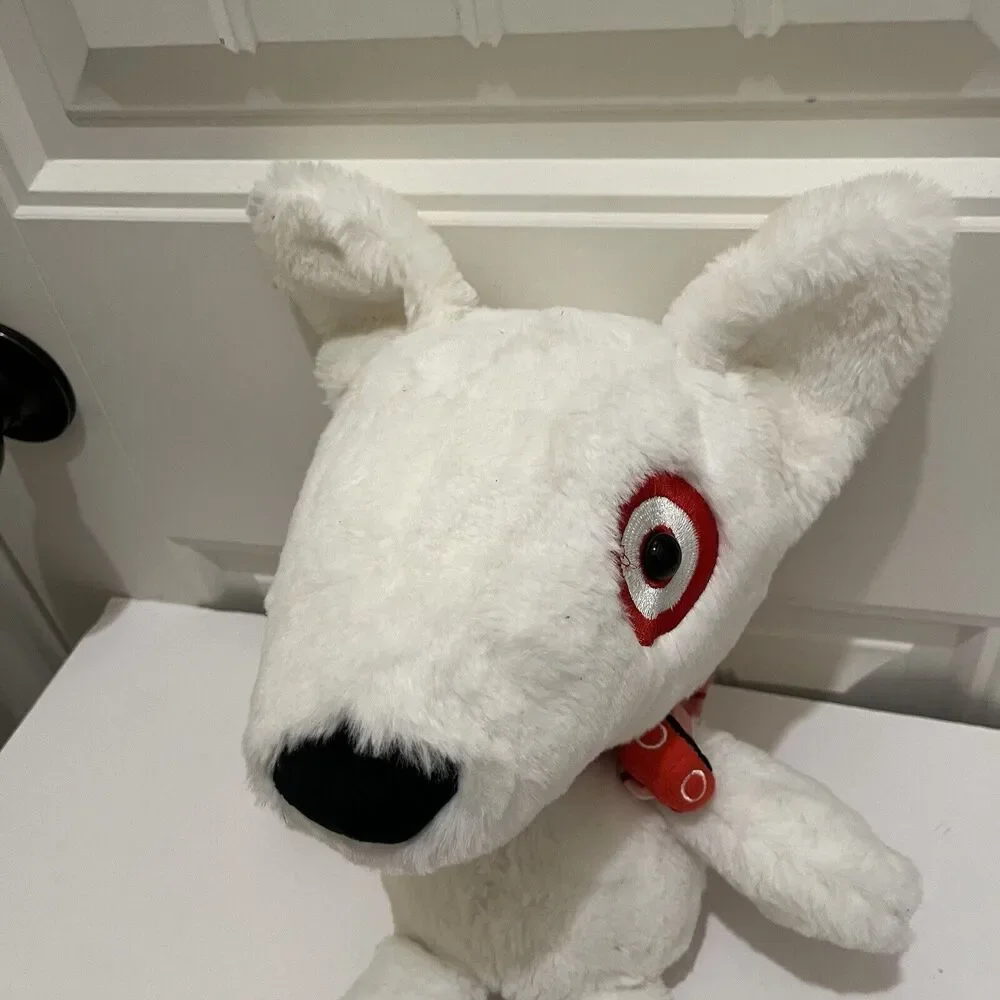 Target Bullseye Spot White Red Dog Backpack Plush 15
